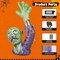 GOOSH 5FT Halloween Inflatables Zombies Blow Up Yard Terror Green Zombies Raise Hands with Built-in LEDs